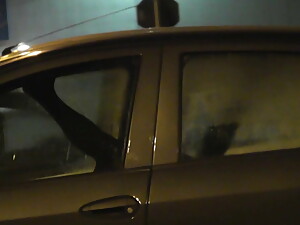 Sharing my slut wife with stranger in car in front of voyeurs
