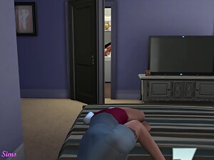 SluttyGFSims - Slut Girlfriend Cheats On Cuckold Boyfriend While He's Asleep - Sims 4