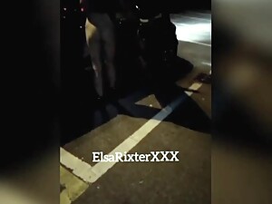 My striptease in the evening. Flashing in Public to Walk Naked down the Street. ElsaRixterXXX