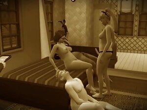 Retro video - swinger party. Pairs change partners  Porno game