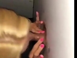 Jenny Jizz Sucking a Fans Dick at a Gloryhole