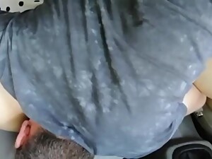 Stranger fingering and lick pussy from my cheating wife in car